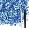 50g Mix Flatback Rhinestones Half Pearls for Crafts Mixed Size 3mm-10mm Flat Back Rhinestones for Crafts Flatback Pearls for DIY Tumblers Mugs Nail Art Shoes Clothes (Blue Series)